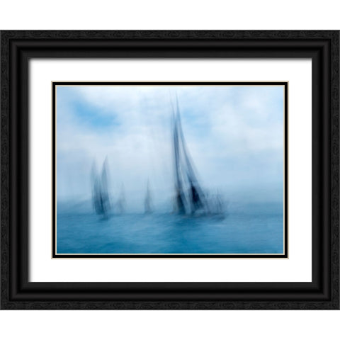 Over The Water Black Ornate Wood Framed Art Print with Double Matting by Dominik, Garcia
