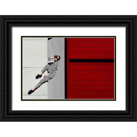 Climbing High Fashion Black Ornate Wood Framed Art Print with Double Matting by Bolgov, Ruslan