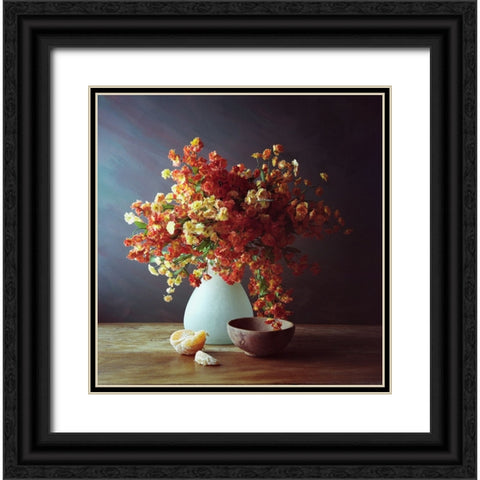 Tangerine Black Ornate Wood Framed Art Print with Double Matting by Laercio, Luiz