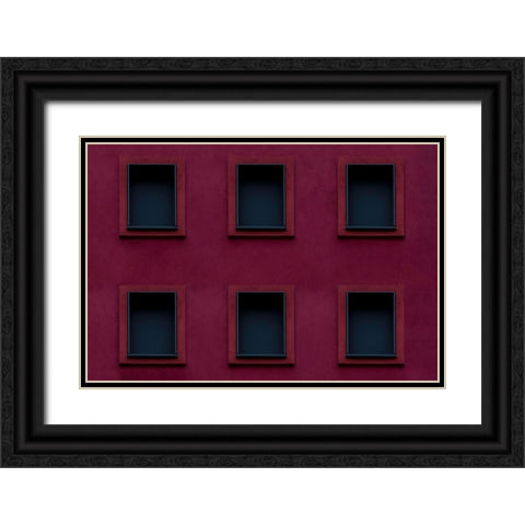 Purple Six  Black Ornate Wood Framed Art Print with Double Matting by Block, Sascha