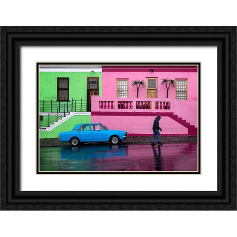 No. 75 Black Ornate Wood Framed Art Print with Double Matting by stephanusjs