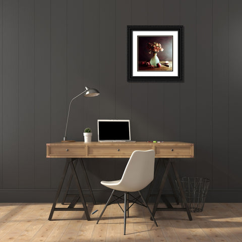 Still Life With Apples Black Ornate Wood Framed Art Print with Double Matting by Laercio, Luiz