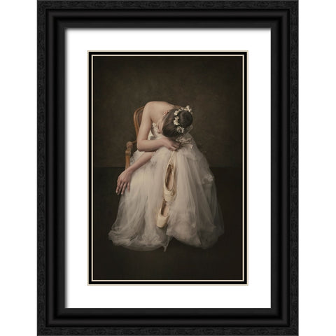 Ballerina Black Ornate Wood Framed Art Print with Double Matting by Kayen-Mouthaan, Carola