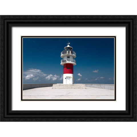 Cabo Ortegal Lighthouse-Spain. Black Ornate Wood Framed Art Print with Double Matting by Nunez, Adrian
