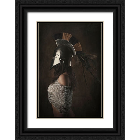 Lady Knight Black Ornate Wood Framed Art Print with Double Matting by Kayen-Mouthaan, Carola
