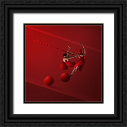 Strength And Harmony Black Ornate Wood Framed Art Print with Double Matting by Hardibudi