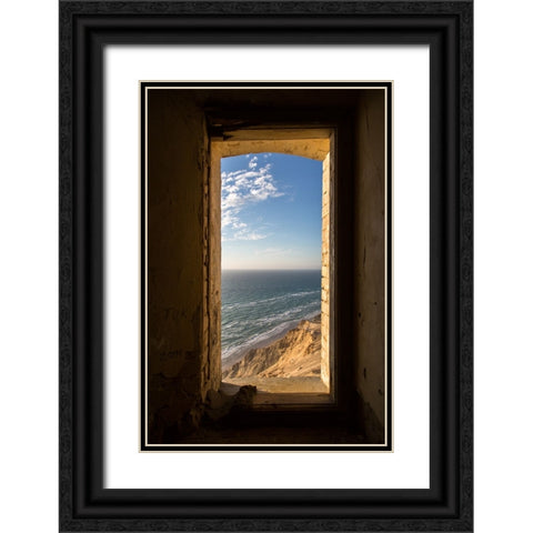 Sea View. Black Ornate Wood Framed Art Print with Double Matting by Londal, Leif