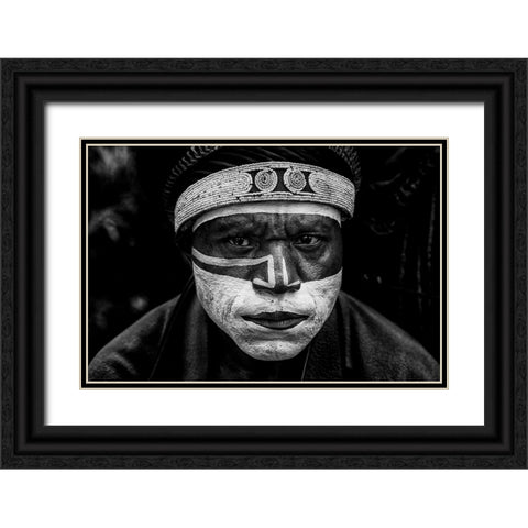 Mt. Hagen Sing-Sing Festival - Papua New Guinea Black Ornate Wood Framed Art Print with Double Matting by Inazio Kuesta, Joxe