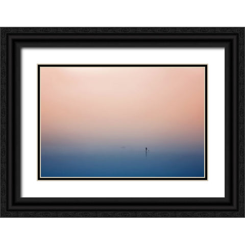 Stand Up Paddling Black Ornate Wood Framed Art Print with Double Matting by Hermann, Uschi