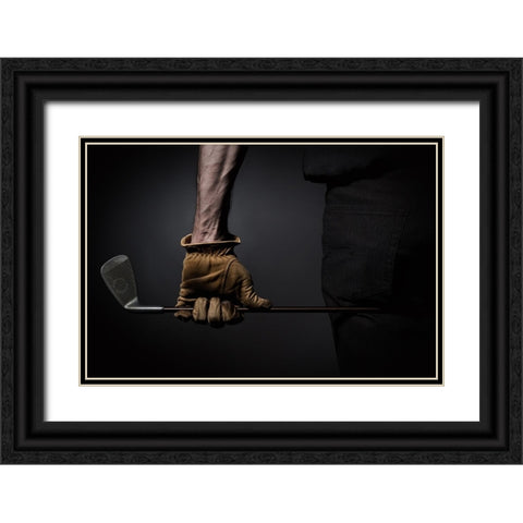 Yellow Glove Black Ornate Wood Framed Art Print with Double Matting by Scheunders, Jan