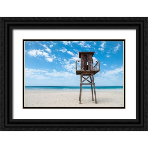 Tower In Paradise Black Ornate Wood Framed Art Print with Double Matting by Palacios Prieto, Javier