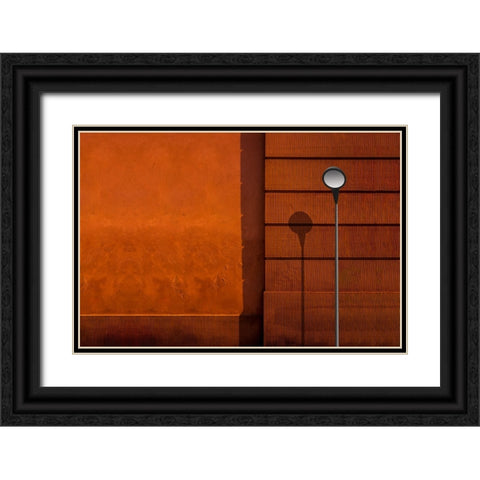 Orange Black Ornate Wood Framed Art Print with Double Matting by Schuster, Inge