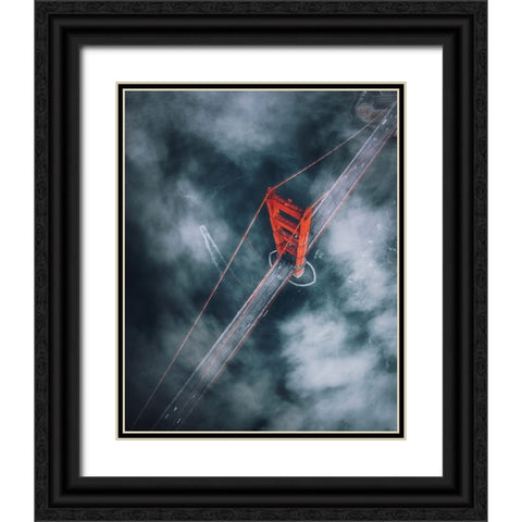 Ggb From Above Black Ornate Wood Framed Art Print with Double Matting by George, David