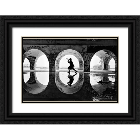 The Human Voice Is The Organ Of The Soul Black Ornate Wood Framed Art Print with Double Matting by Keramidas, Iordanis