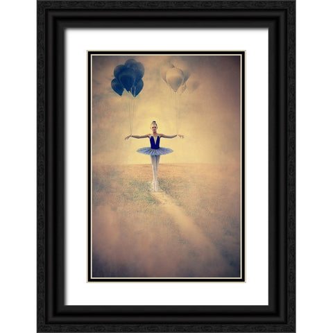 Balance Of Life Black Ornate Wood Framed Art Print with Double Matting by Lia, Adela
