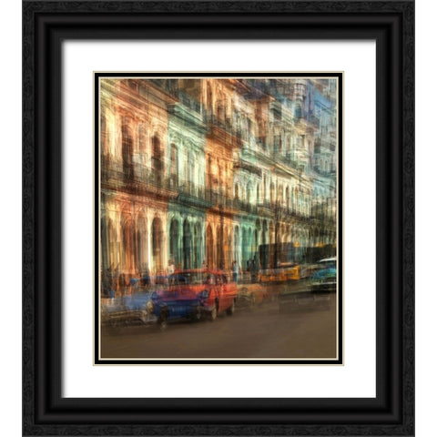 Colores De La Habana Black Ornate Wood Framed Art Print with Double Matting by Labagnara, Roxana