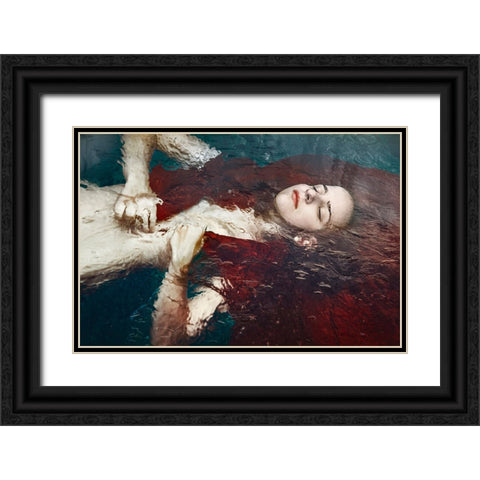 Untitled Black Ornate Wood Framed Art Print with Double Matting by Ignatova, Desislava