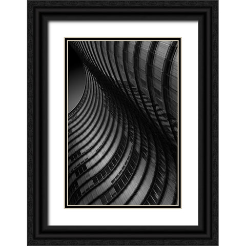Dark Waves Black Ornate Wood Framed Art Print with Double Matting by van Son, Greetje