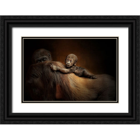 New Life Black Ornate Wood Framed Art Print with Double Matting by Wenner-Braun, Antje