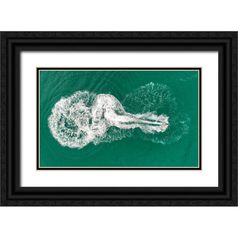 Writing On Water Black Ornate Wood Framed Art Print with Double Matting by Meirovich, Ido