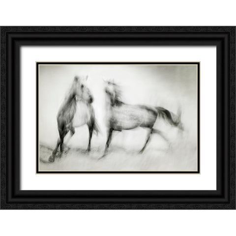 Shivers Black Ornate Wood Framed Art Print with Double Matting by Benezech, Martine