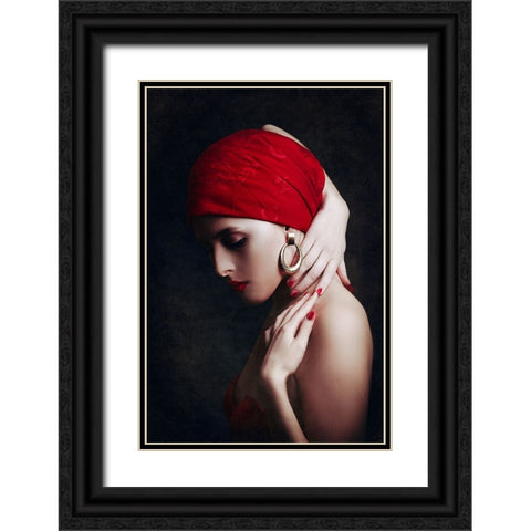 She Has Fire In Her Soul Black Ornate Wood Framed Art Print with Double Matting by Bolgov, Ruslan