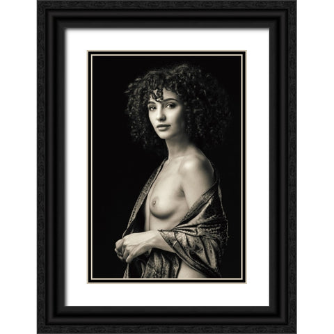 Classical Beauty Black Ornate Wood Framed Art Print with Double Matting by Slotboom, Jan