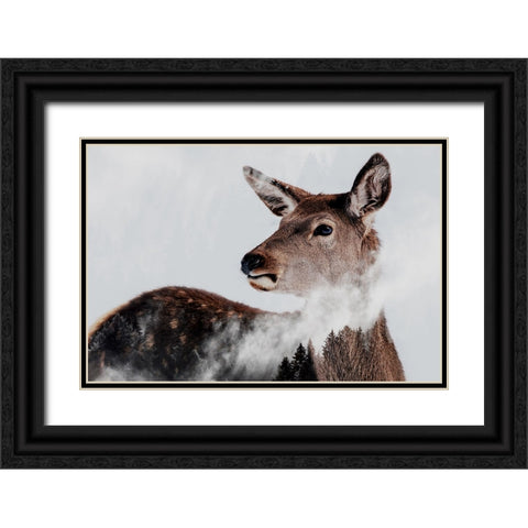 Breathe Black Ornate Wood Framed Art Print with Double Matting by Beata, Angyalosi