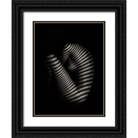 Bended Strings Black Ornate Wood Framed Art Print with Double Matting by Valevicius, Aurimas