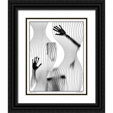 Graphic Woman Black Ornate Wood Framed Art Print with Double Matting by Lindstrom, Frank