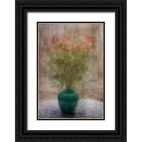 Roses On A Tuesday Black Ornate Wood Framed Art Print with Double Matting by Holmstrom, Katarina