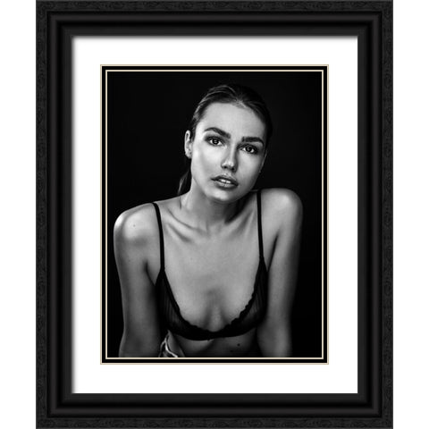 Project Faces [Romi] Black Ornate Wood Framed Art Print with Double Matting by Krystynek MQEP, Martin
