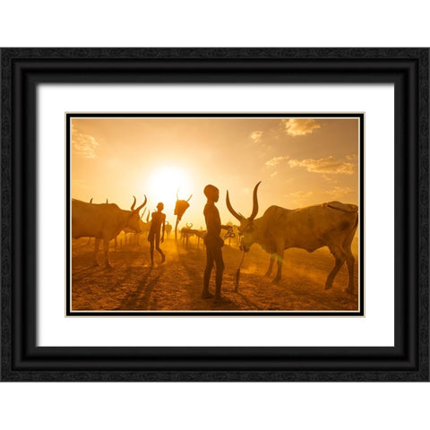Early Morning .. Black Ornate Wood Framed Art Print with Double Matting by Alhumaid, Hesham