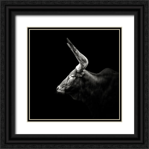 Watusi Black Ornate Wood Framed Art Print with Double Matting by Meermann, Christian