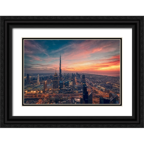 Infinity Black Ornate Wood Framed Art Print with Double Matting by Eldeghedy, Karim