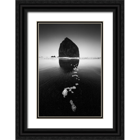 Rock Black Ornate Wood Framed Art Print with Double Matting by Xu, Tony
