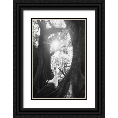 The Daughter Of Trees Black Ornate Wood Framed Art Print with Double Matting by TIANQI