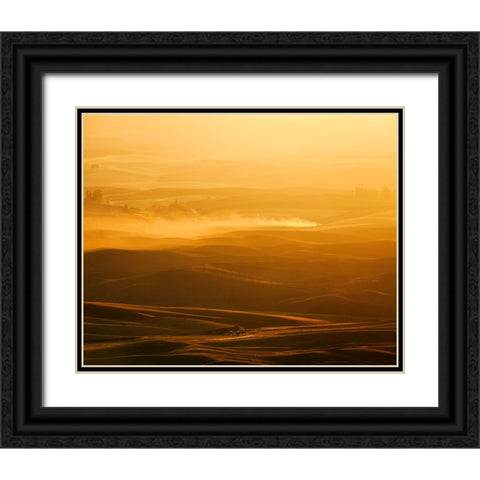 Field Of Streams Black Ornate Wood Framed Art Print with Double Matting by Fan, John