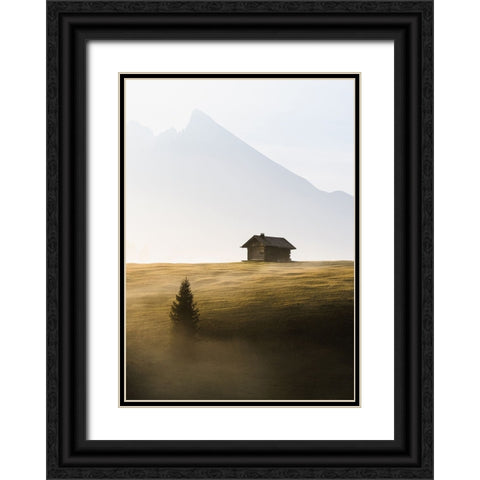 Seiser Alm Black Ornate Wood Framed Art Print with Double Matting by Muqa, Burim
