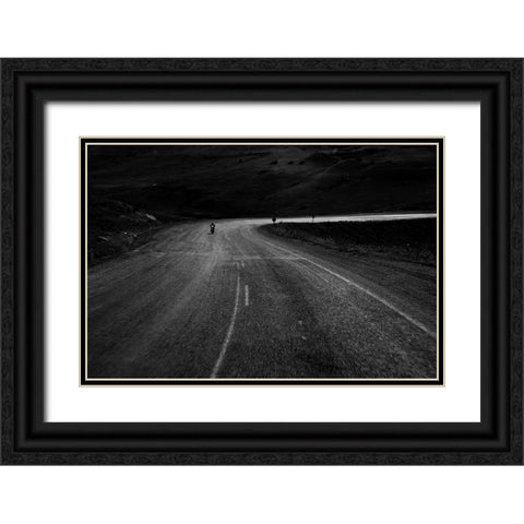 Bend Black Ornate Wood Framed Art Print with Double Matting by Sahin, Ramiz