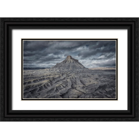 Factory Butte Black Ornate Wood Framed Art Print with Double Matting by Zheng, Michael