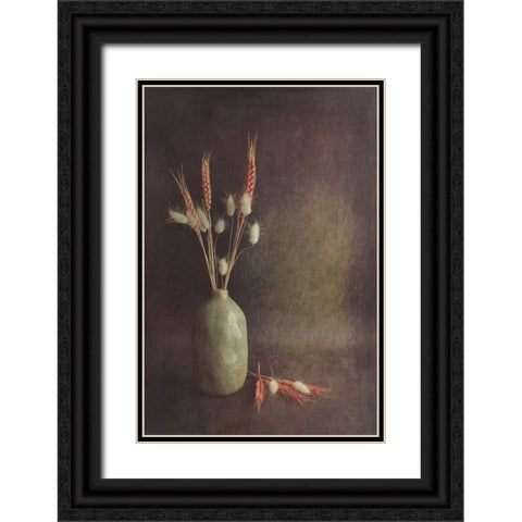 Soft Lines Black Ornate Wood Framed Art Print with Double Matting by Kiral, Cicek