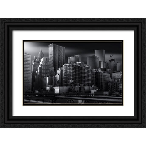 Dark City Black Ornate Wood Framed Art Print with Double Matting by Ruiz Dueso, Jorge