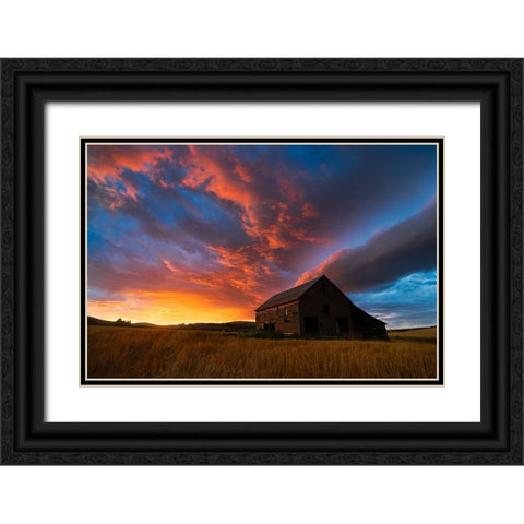 Witness Of Sunset Black Ornate Wood Framed Art Print with Double Matting by Fan, John