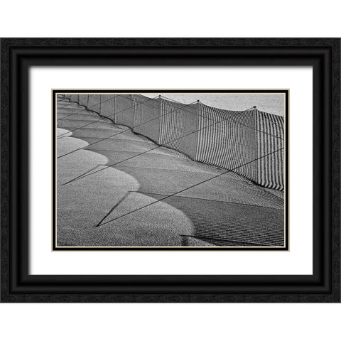 Sand Drift Barrier /3 Black Ornate Wood Framed Art Print with Double Matting by Ebert, Steffen
