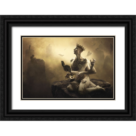 The Waste Land Black Ornate Wood Framed Art Print with Double Matting by Kiciak, Christophe