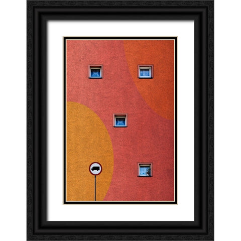 4Plus1 Black Ornate Wood Framed Art Print with Double Matting by aRRO