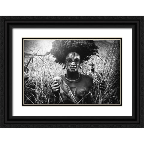 Suri Teen Black Ornate Wood Framed Art Print with Double Matting by Yosifov, Svetlin