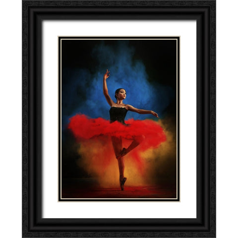 Color Dance Black Ornate Wood Framed Art Print with Double Matting by Kisworo, Sebastian