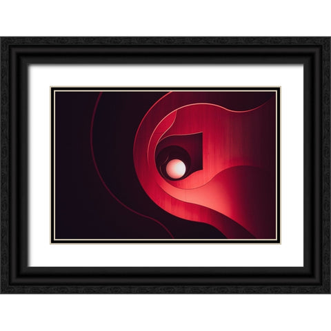 Red Desert Black Ornate Wood Framed Art Print with Double Matting by Tagliarino, Marco